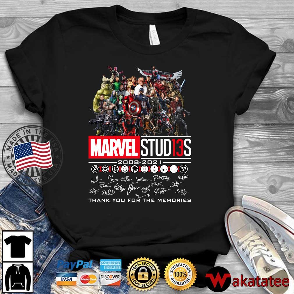 Marvel Studi13s 2008-2021 thank you for the memories signatures shirt