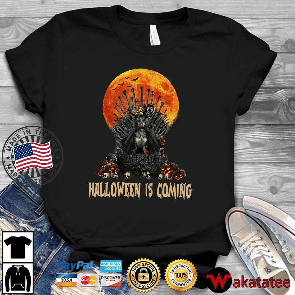 Witch Dachshund Iron Throne Halloween Is Coming Shirt