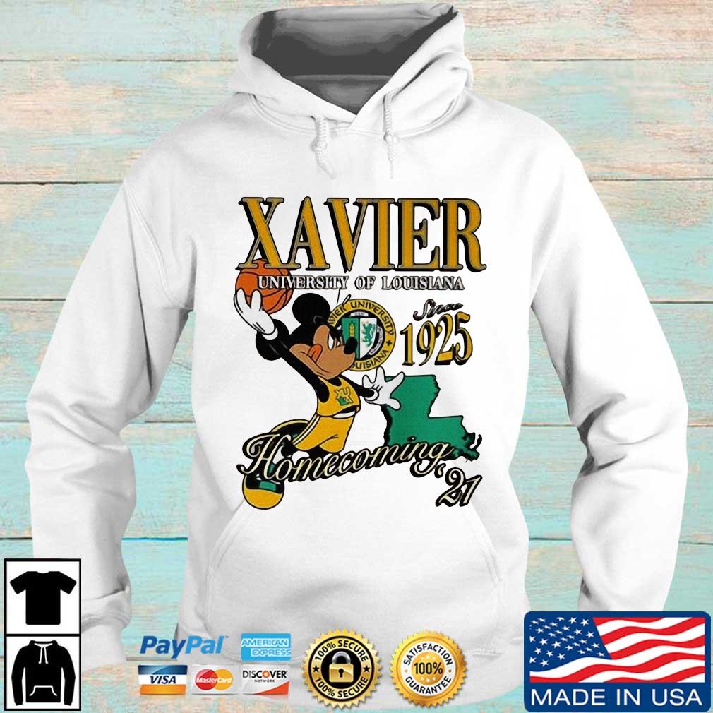 Mickey Mouse Xavier University Of Louisiana Since 1925 Homecoming 2021 Shirt Hoodie trang