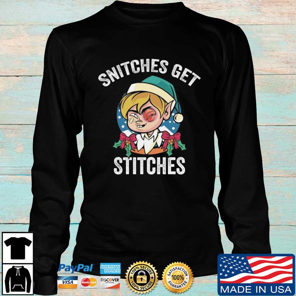 Elf snitches get stitches Christmas sweater
